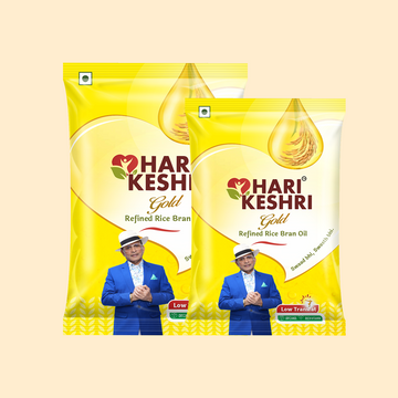 Hari Keshri Rice Bran Oil 1 L Pouch